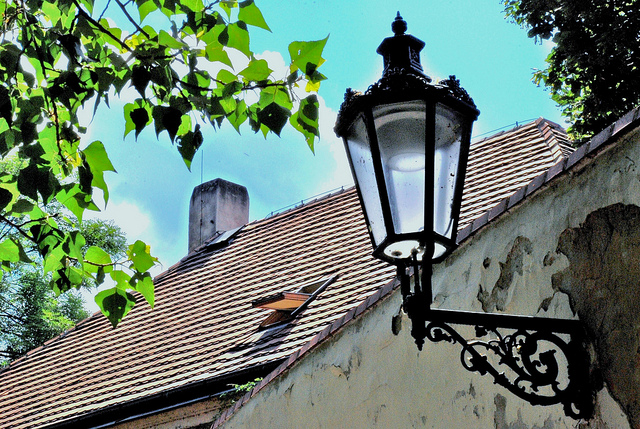 V parku, pod starou
lucernou