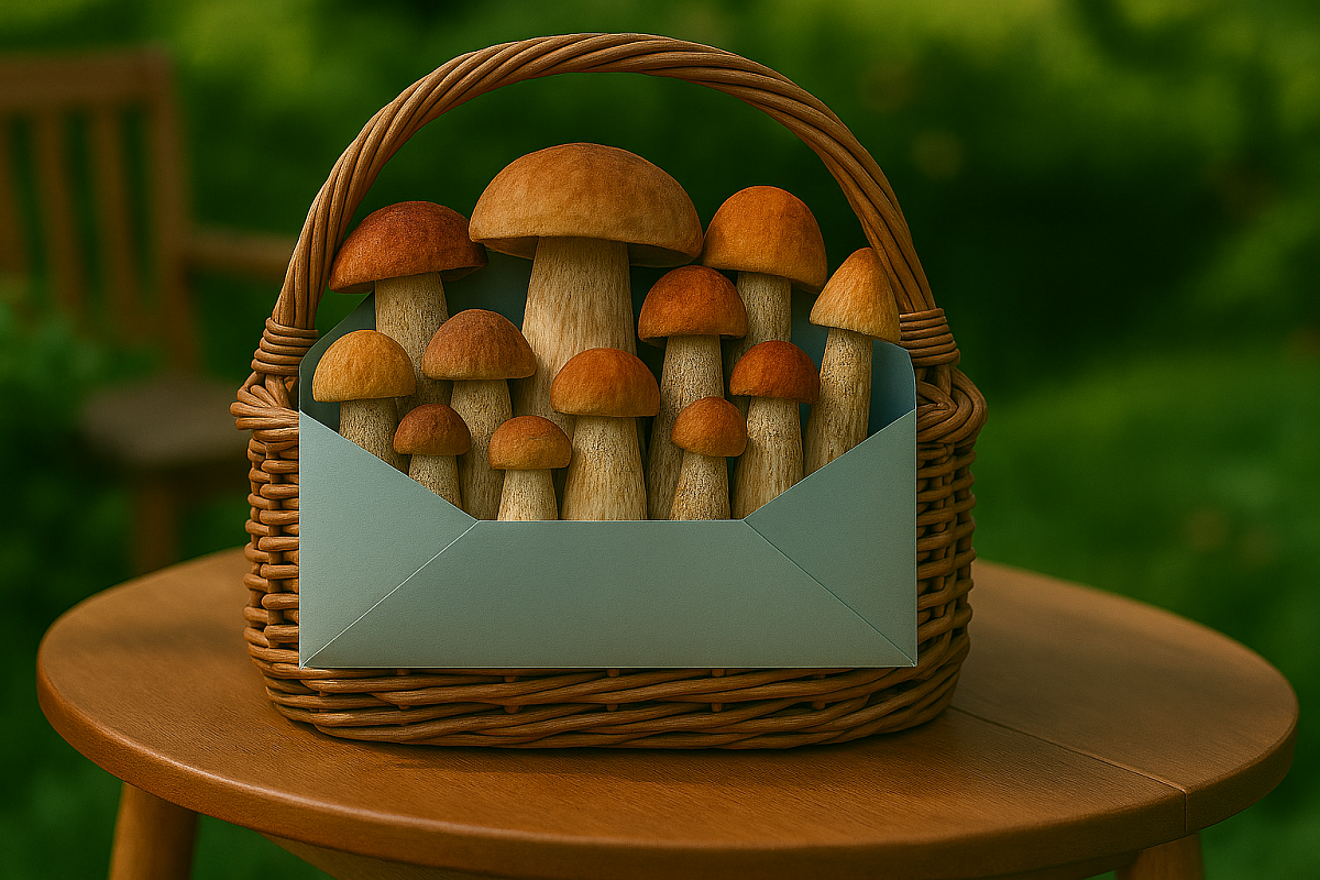 Obálka na houby: Jak tatínek nasypal houby tam, kam nepatří