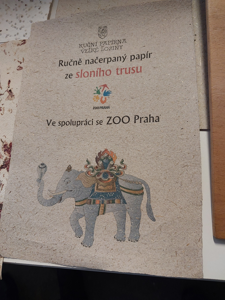 papír se sloním trusem