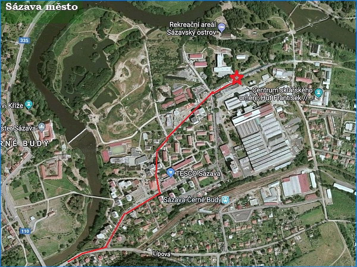 Sazavsky ostrov mapa 1