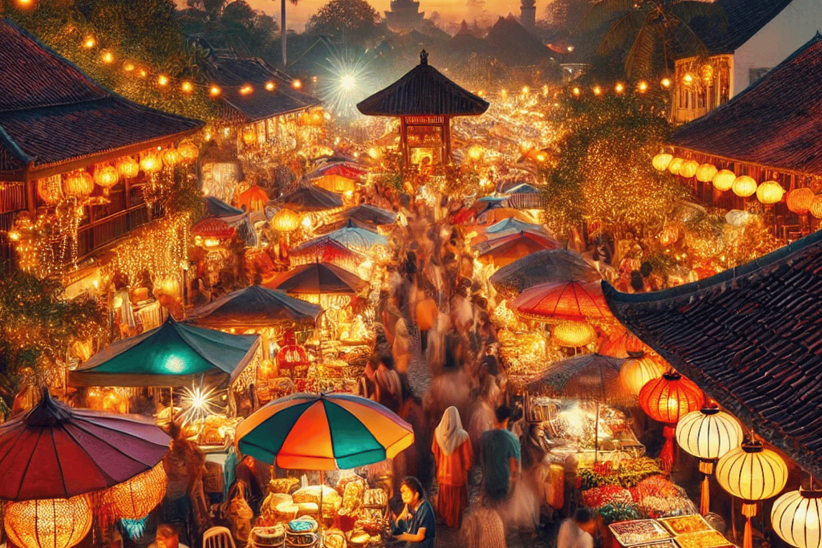 Noční trhy Indonésie: Magie po setmění