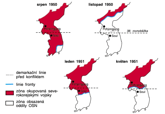 Následky tříleté války
frustrují Korejce dodnes