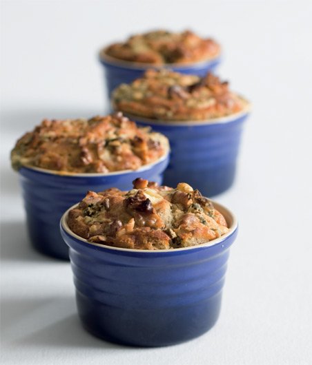 Ořechové muffiny
s modrým sýrem