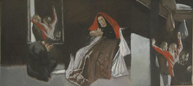 František Ronovský užíval
prastarou techniku malby