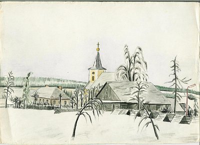 Perokresba mého tatínka z roku 1930, kdy byl téměř všude sníh...