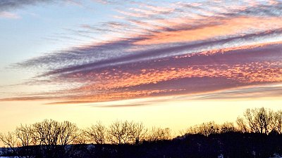 Lednový západ slunce