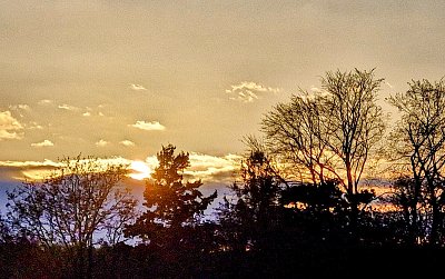 Únorový západ slunce