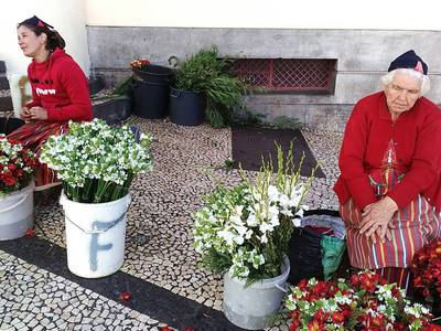 Venku před tržnicí.