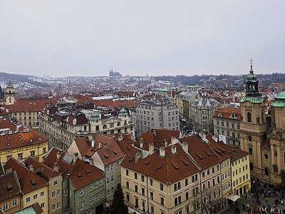 První únor z věže Staroměstské radnice