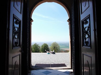 Pohled z baziliky Navštívení Panny Marie na Svatém Kopečku u Olomouce