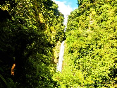 Jeden z vodopádů Trafalgar Falls