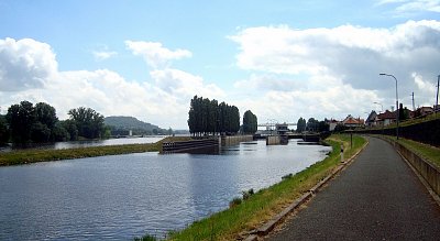 České Kopisty. Zdymadla na Labi.