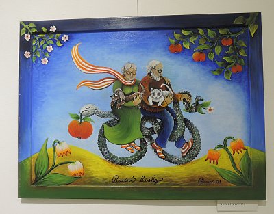 Adam a Eva v penzi - z výstavy Emmy Srncové v Novoměstské radnici