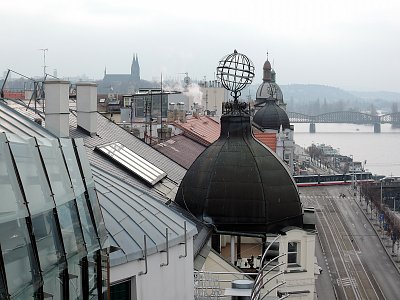 Vyšehrad včera ze střechy Tančícího domu