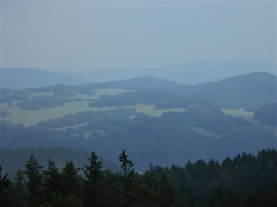 pohled na Šumavu (opar)