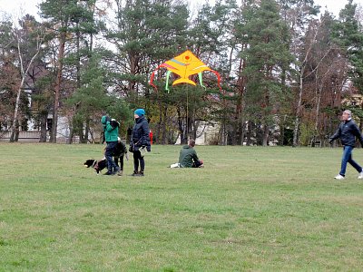 Pouštění  draků na břevnovské pláni v neděli 22.11.2020