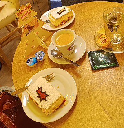 Vynikající tvarohový řez, kavárna v Glóbusu