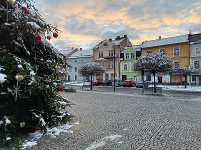 Zimní nebe předvánoční