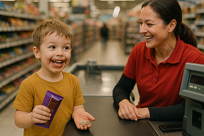 Šmudla Pepíček nakupuje