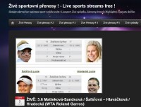 Nabídka přenosů z Paříže na Internetu. Česká televize se čtyřhře moc nevěnovala.