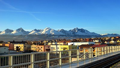 Pohled na Tatry z Popradu.