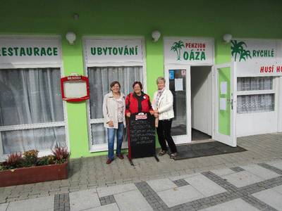 Tady jen poobědváme, ubytujeme se u Liby