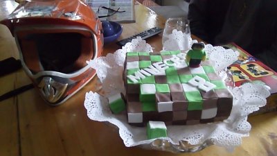 Minecraftový dort pro vnuka k 8.narozeninám