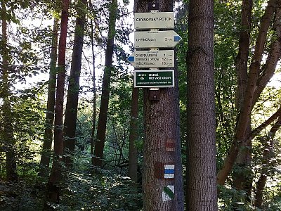 Do cíle k Chýnovské jeskyni už máme mít odsud jen 1 km (ale bylo to rozhodně víc)