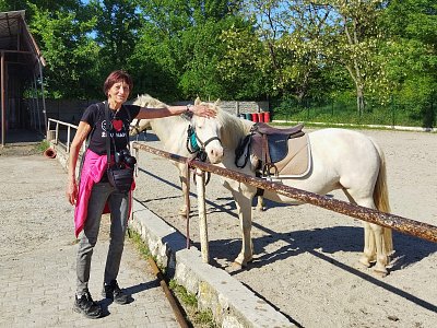 V penzionu nabízejí i svezení na ponících, nám stačilo jen pohlazení.