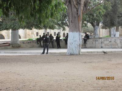 izraelské bezpečností složky dohlížejí na pořádek na Chrámové hoře