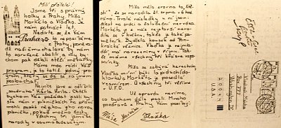 Dopis fanynek, zaslaný do Rádia Svobodná Evropa přes krycí adresu (80. léta)