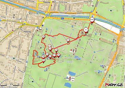 trasa Schönbrunn - ZOO a zpět