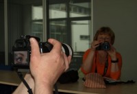 Fotoaparát namířený okem na oko