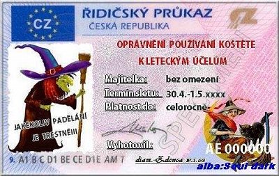 řidičák na koště