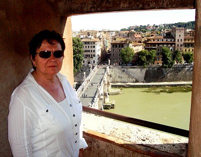 Pohled z okna Hadrianova mauzolea na Andělský most a Tiberu *