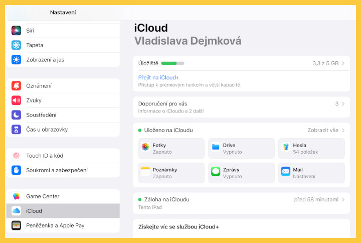 zálohy iCloud